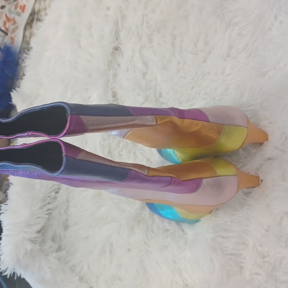 Kurt Geiger Kensington Rainbow Pride Leather Pull On Boots NEW SZ EU 40 - Picture 13 of 16